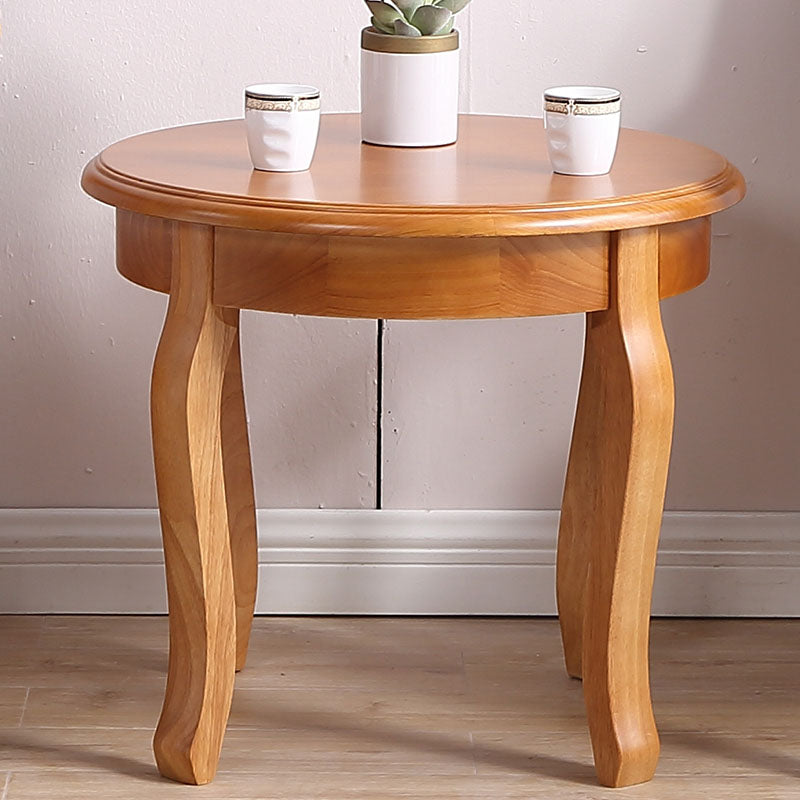 Traditional Wood Round Top Side Table 26.3" Tall 4 Legs End Table