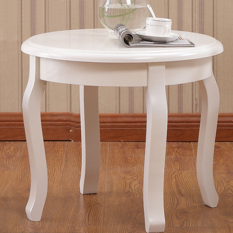 Traditional Wood Round Top Side Table 26.3" Tall 4 Legs End Table