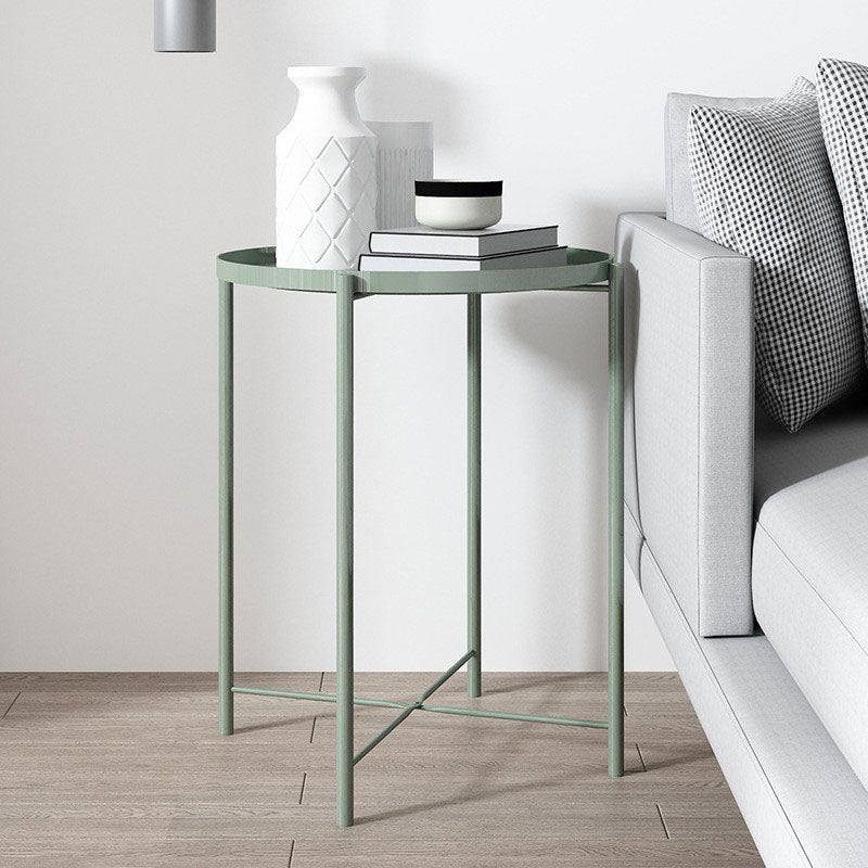 Medieval Modern Style Round Metal Table 4 Legs Base Side Table