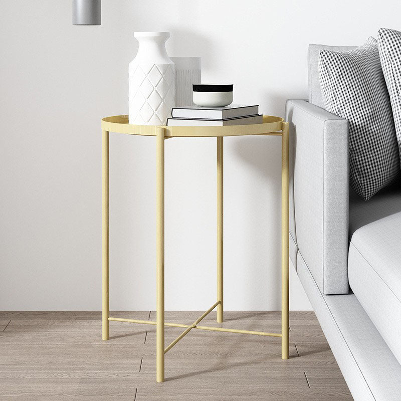 Medieval Modern Style Round Metal Table 4 Legs Base Side Table