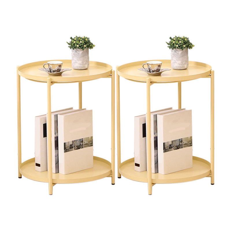 Medieval Modern Style Round Metal Table 4 Legs Base Side Table