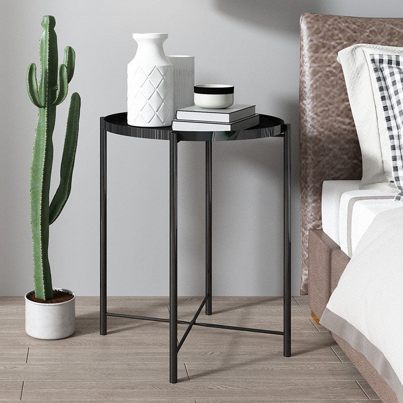 Medieval Modern Style Round Metal Table 4 Legs Base Side Table