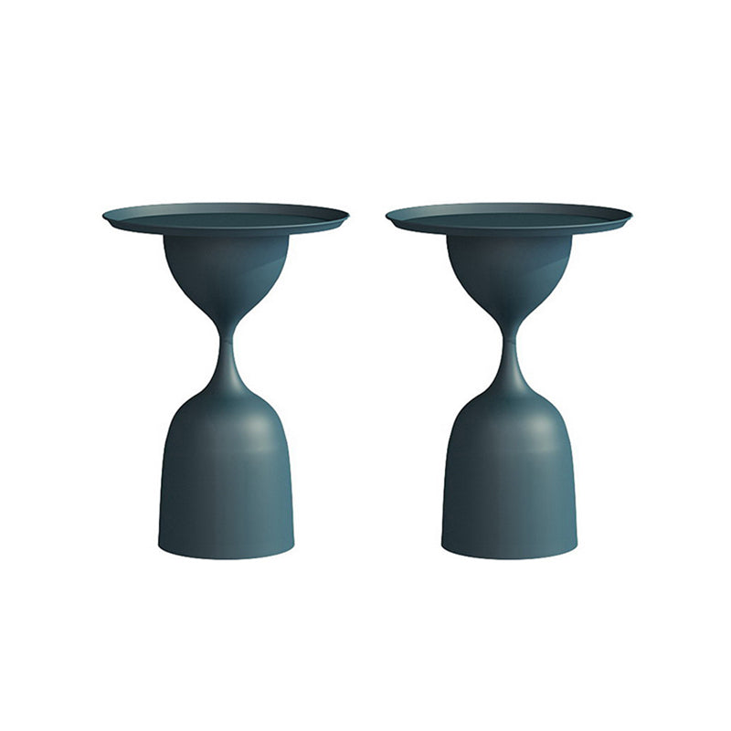 11.8" inch Wide Mid-Century Sofa Side Accent Table Metal Pedestal End Table