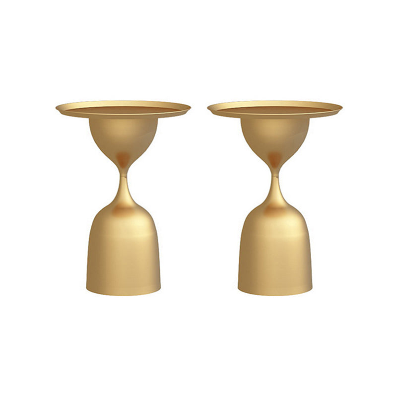 11.8" inch Wide Mid-Century Sofa Side Accent Table Metal Pedestal End Table