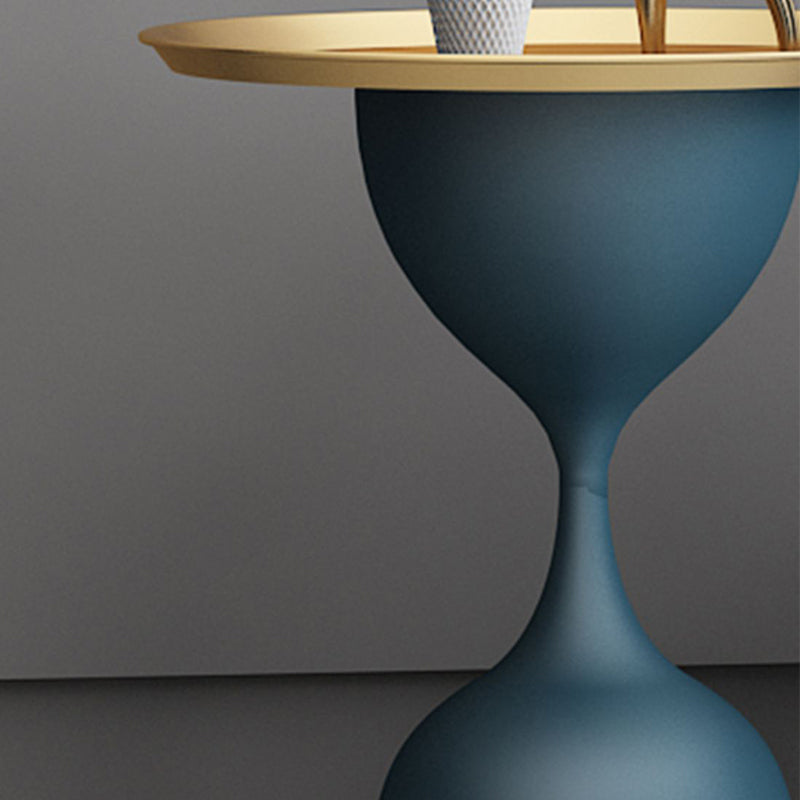 11.8" inch Wide Mid-Century Sofa Side Accent Table Metal Pedestal End Table