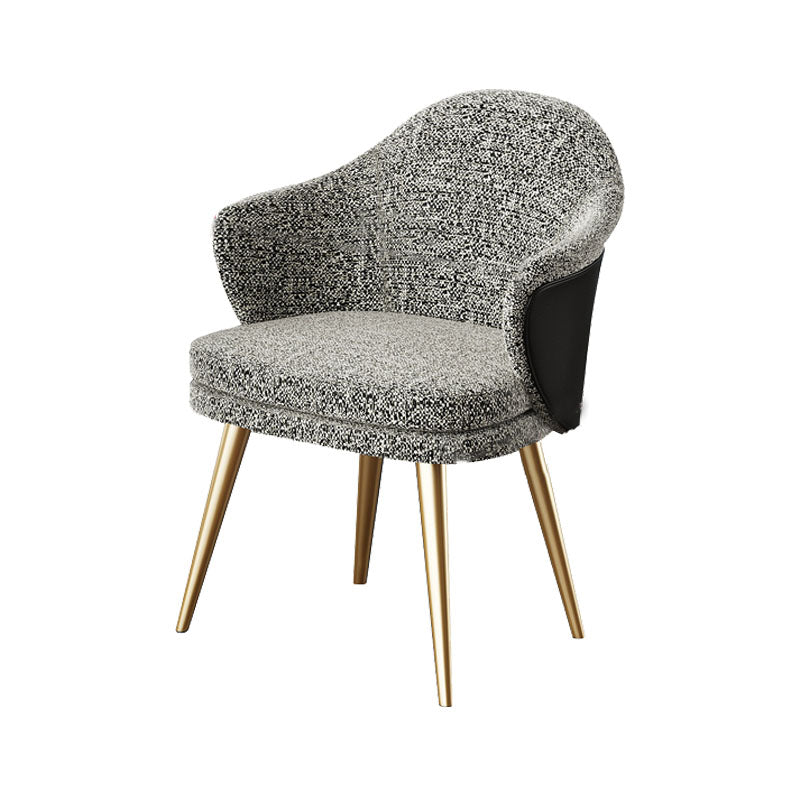 Nordic Style Metal Dining Chair Upholstered Arm Chair for Restaurant Use