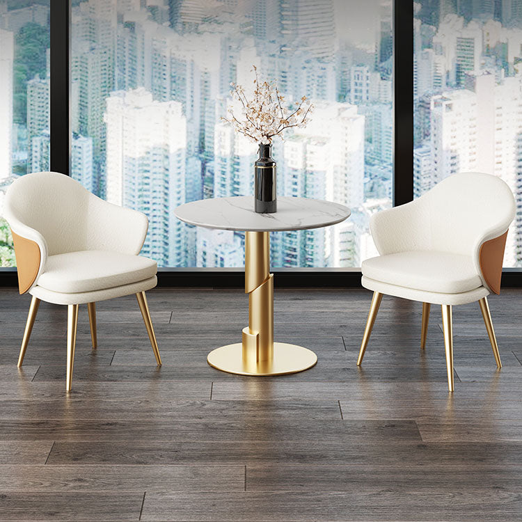 Nordic Style Metal Dining Chair Upholstered Arm Chair for Restaurant Use