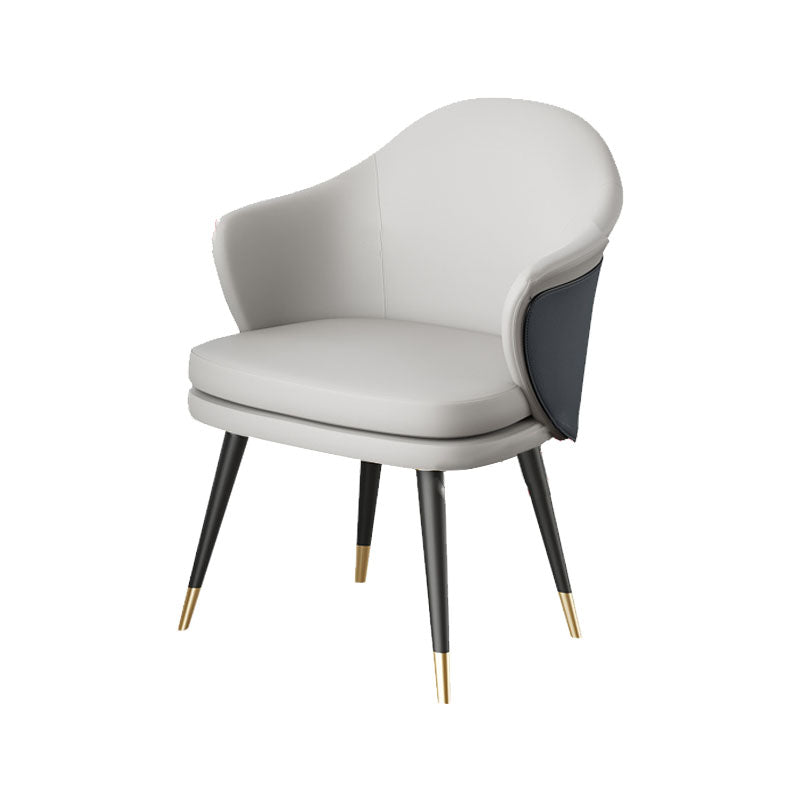 Nordic Style Metal Dining Room Chair Arm Upholstered Side Chair for Restaurant Use