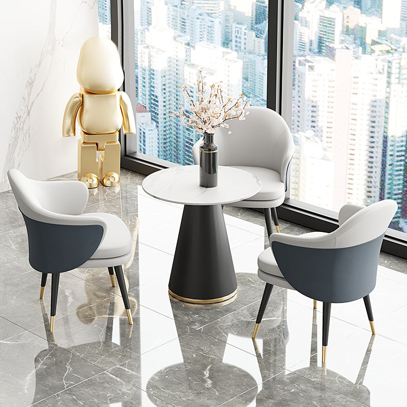 Nordic Style Metal Dining Room Chair Arm Upholstered Side Chair for Restaurant Use