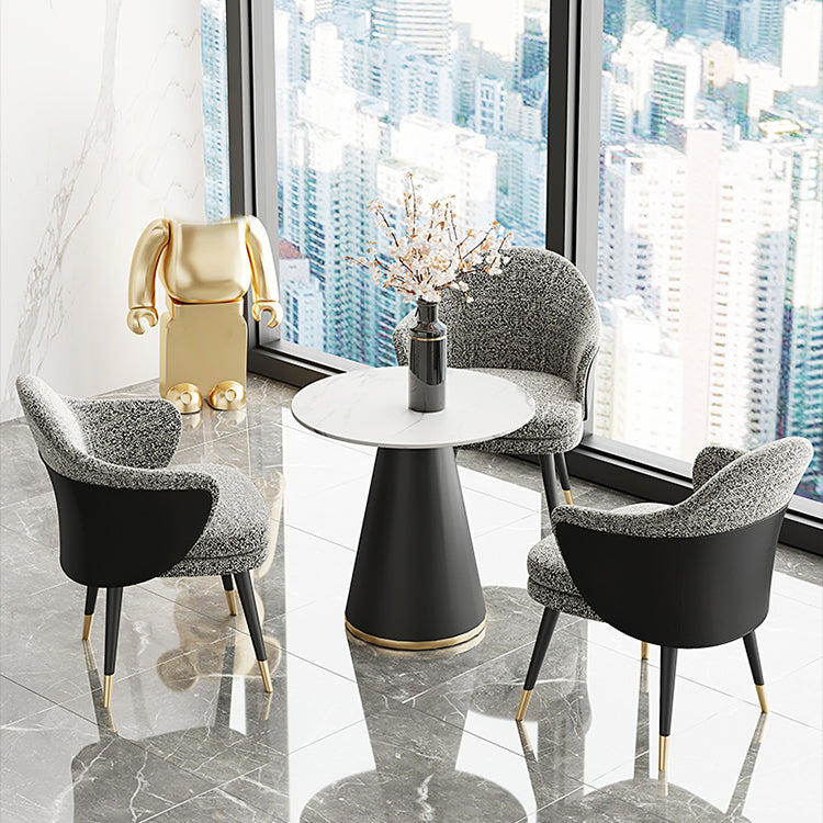 Nordic Style Metal Dining Room Chair Arm Upholstered Side Chair for Restaurant Use