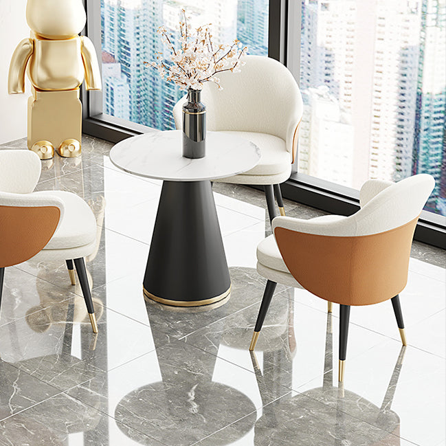 Nordic Style Metal Dining Room Chair Arm Upholstered Side Chair for Restaurant Use