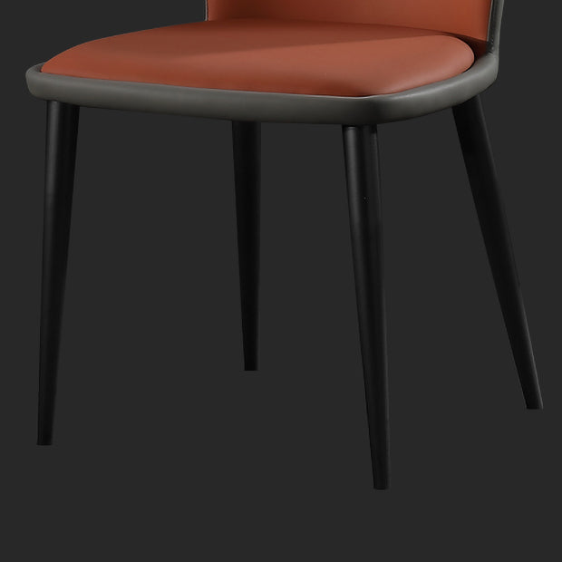 Modern Restaurant Leather Side Chair Matte Finish Wingback Dining Chair