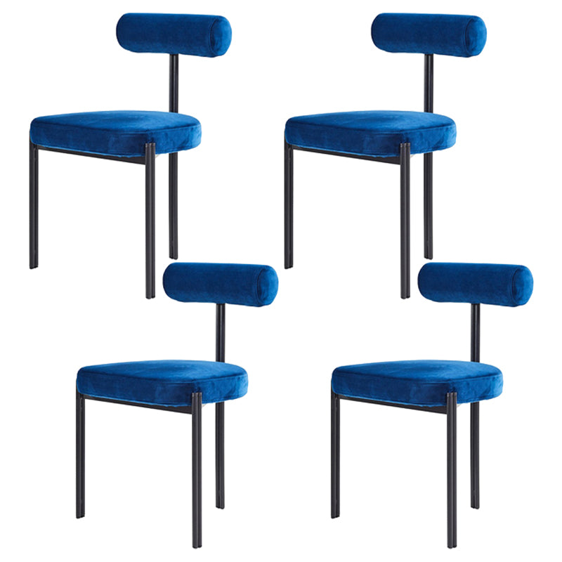 Designer Style Velvet Side Chair Open Back Dining Chair for Restaurant