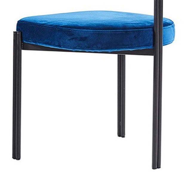 Designer Style Velvet Side Chair Open Back Dining Chair for Restaurant