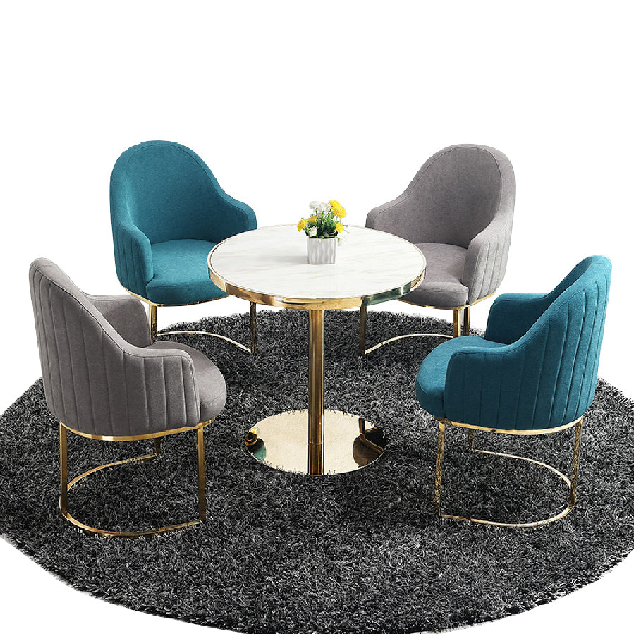 Glam Velvet Dining Room Chairs Upholstered Arm Chair for Restaurant Use