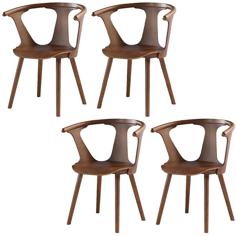 Traditional Style Dining Chairs Kitchen Armless Dining Chair with Wooden Legs