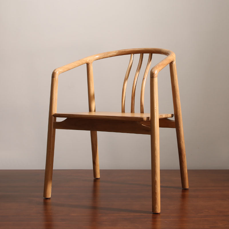 Traditional Style Dining Chairs Dining Arm Side Chairs with Wooden Legs