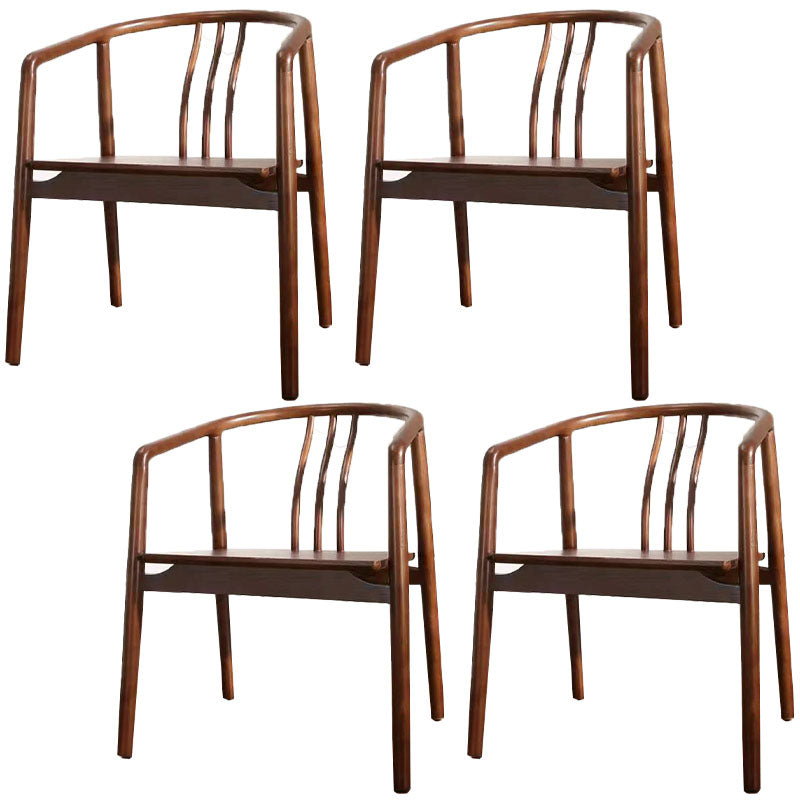 Traditional Style Dining Chairs Dining Arm Side Chairs with Wooden Legs