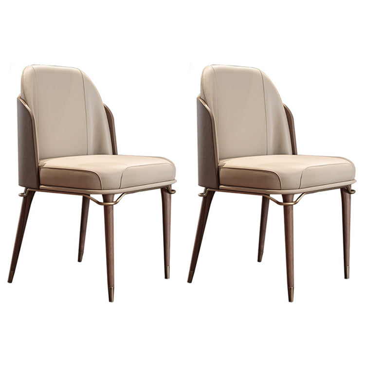 Matte Finish Parsons Dining Chair Modern Conference Room Leather Side Chair