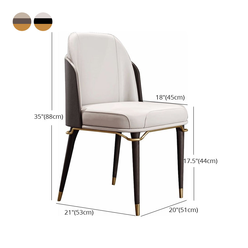 Matte Finish Parsons Dining Chair Modern Conference Room Leather Side Chair