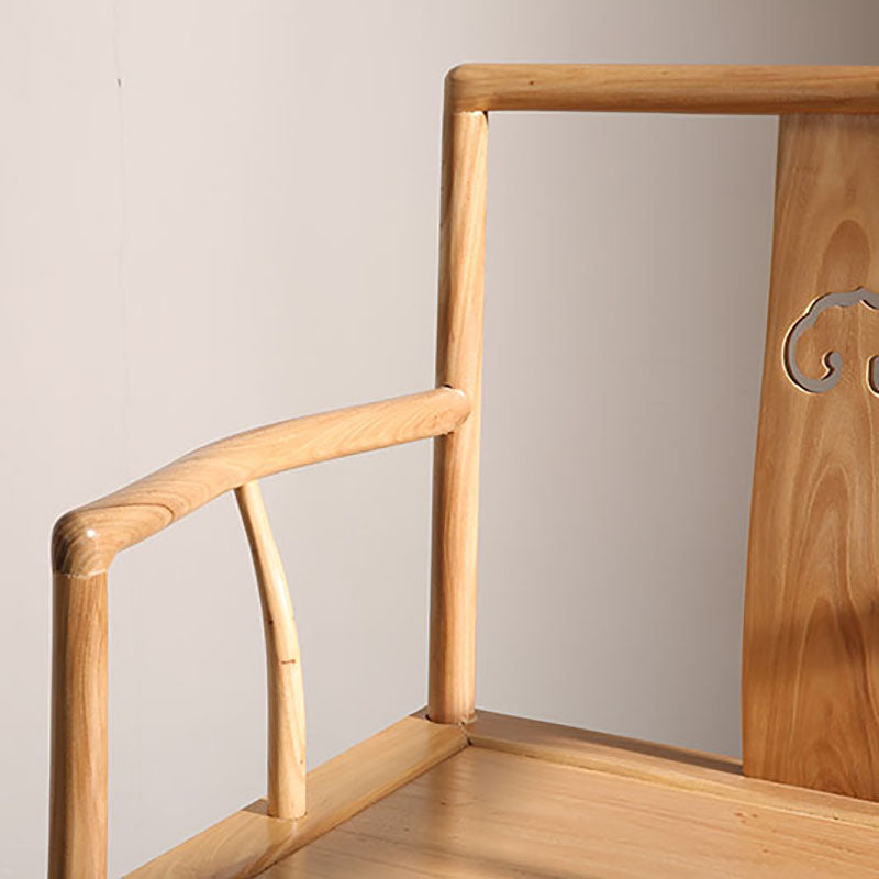 Traditional Style Dining Chairs Dining Arm Side Chair with Wooden Legs