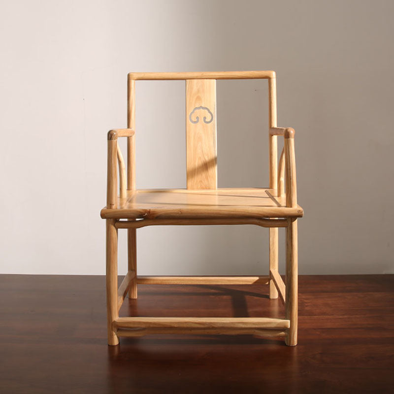 Traditional Style Dining Chairs Dining Arm Side Chair with Wooden Legs