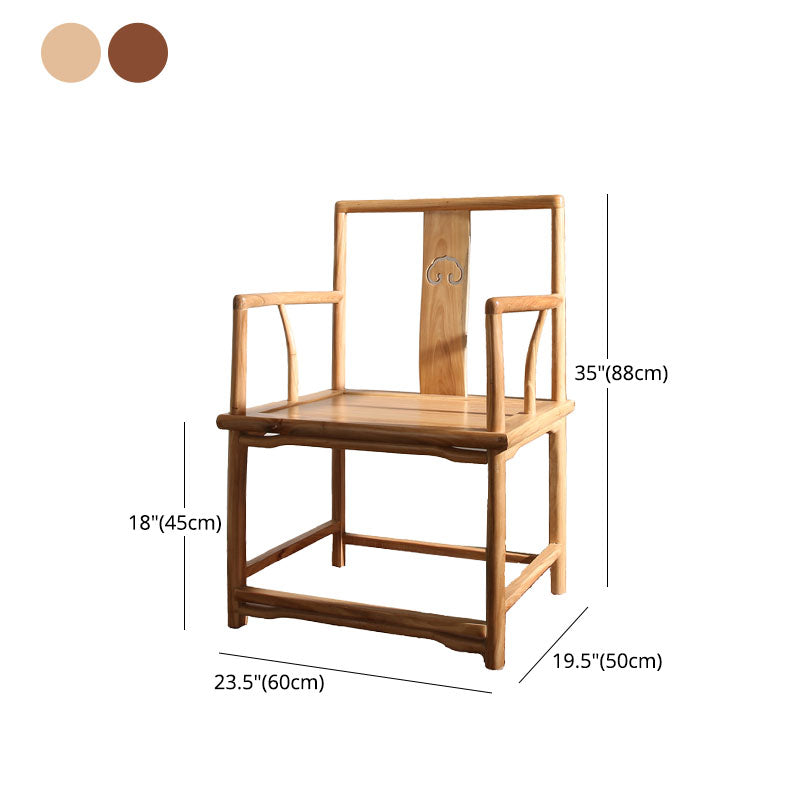 Traditional Style Dining Chairs Dining Arm Side Chair with Wooden Legs