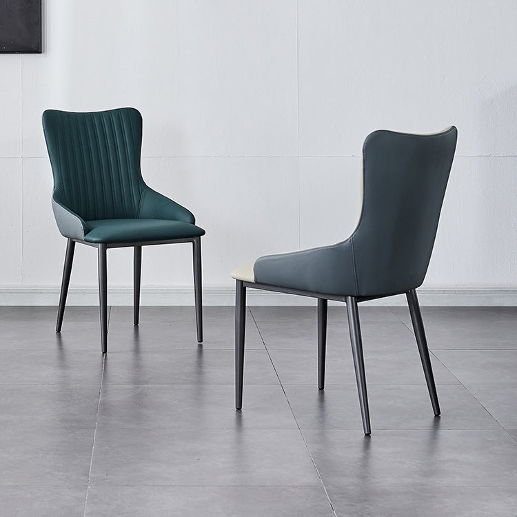 Modern Home Leather Arm Chair Matte Finish Solid Back Dining Chair