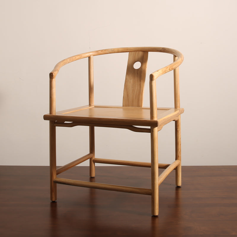 Traditional Style Dining Chair Dining Arm Side Chairs with Wooden Legs