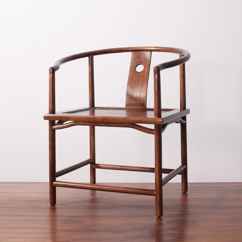 Traditional Style Dining Chair Dining Arm Side Chairs with Wooden Legs