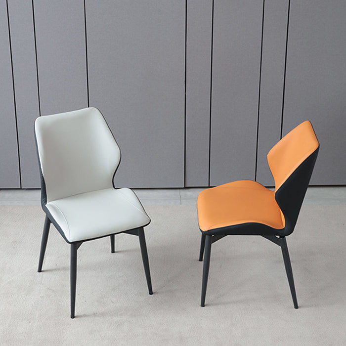 Modern Style Kitchen Metal Dining Chairs Wingback Dining Armless Side Chair