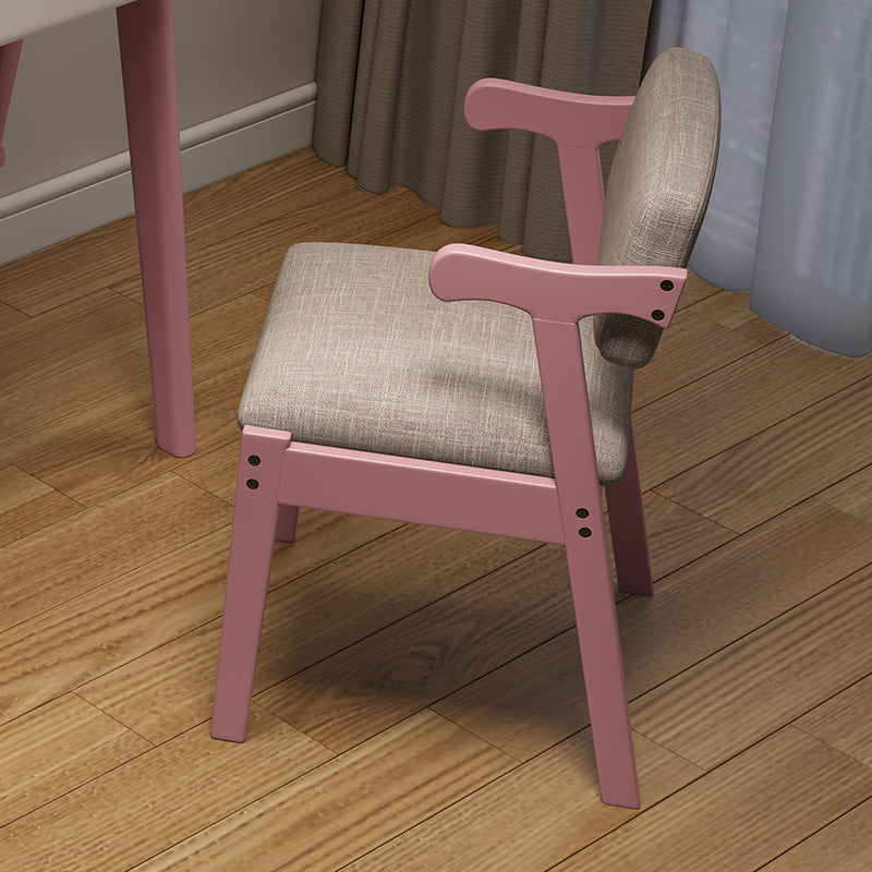 Contemporary Style Dining Chairs Dining Arm Side Chair with Wooden Legs