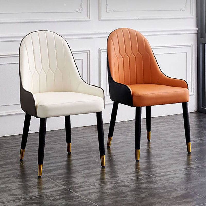 Scandinavian Upholstered Dining Side Chairs Solid Back Dining Side Chair