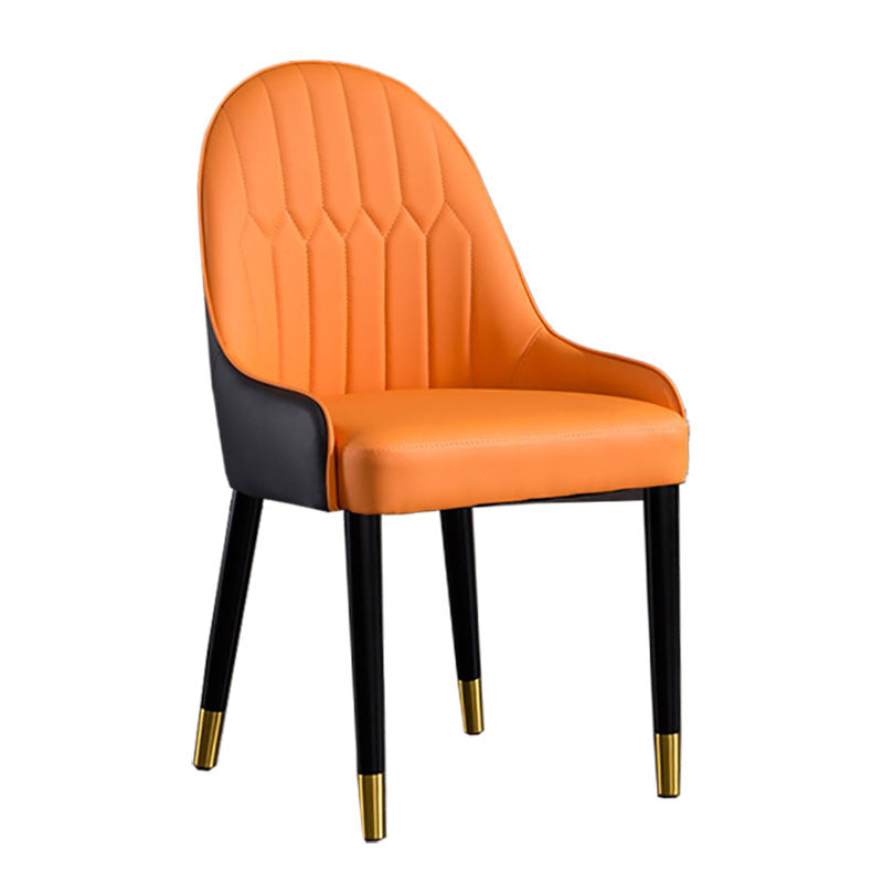 Scandinavian Upholstered Dining Side Chairs Solid Back Dining Side Chair