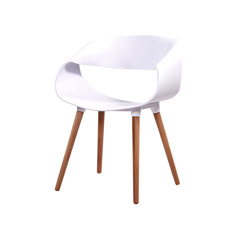 Contemporary Style Dining Chair Dining Arm Side Chair with Wooden Legs