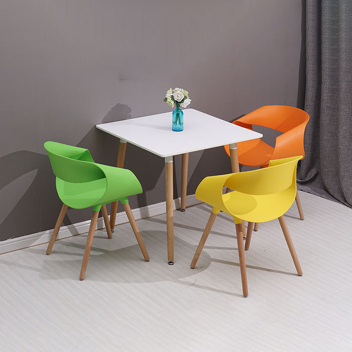 Contemporary Style Dining Chair Dining Arm Side Chair with Wooden Legs