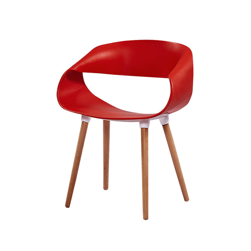 Contemporary Style Dining Chair Dining Arm Side Chair with Wooden Legs