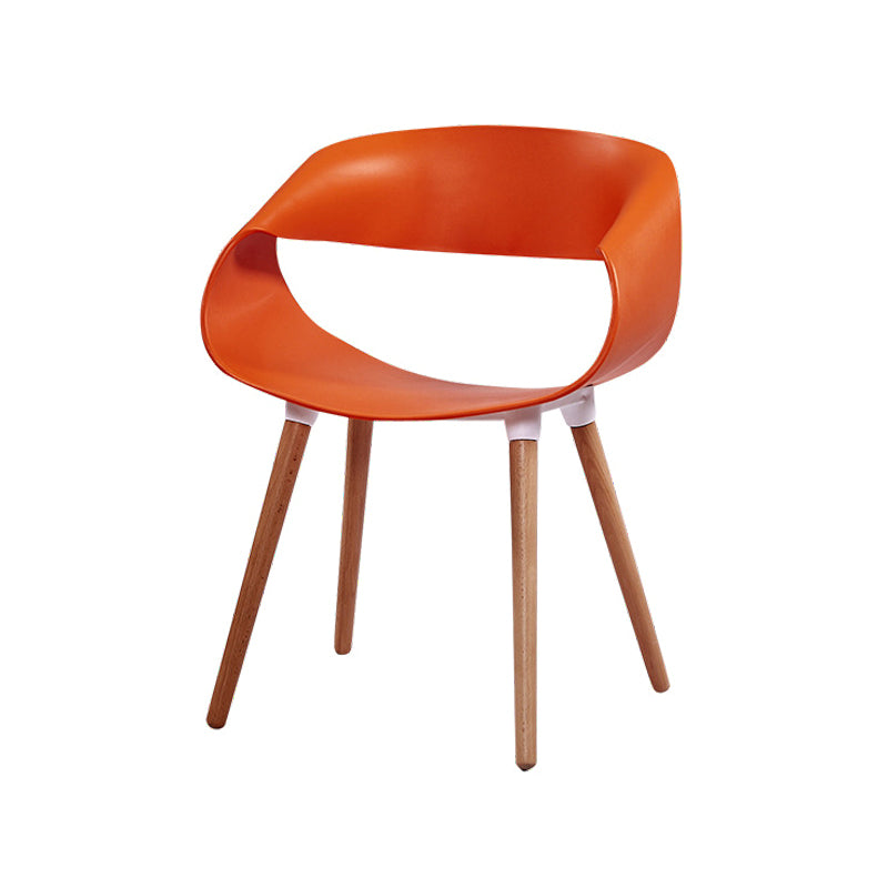 Contemporary Style Dining Chair Dining Arm Side Chair with Wooden Legs