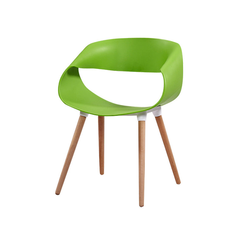 Contemporary Style Dining Chair Dining Arm Side Chair with Wooden Legs