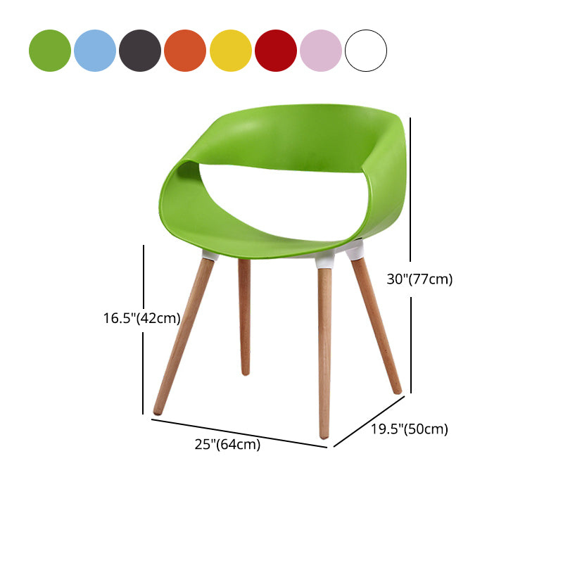 Contemporary Style Dining Chair Dining Arm Side Chair with Wooden Legs