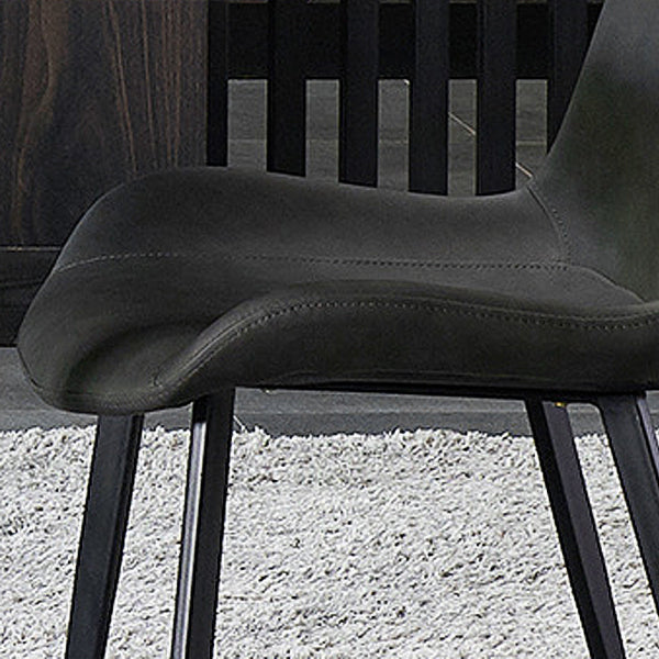 Contemporary Armless Dining Chairs Matte Finish Leather Curved Parsons Side Chair