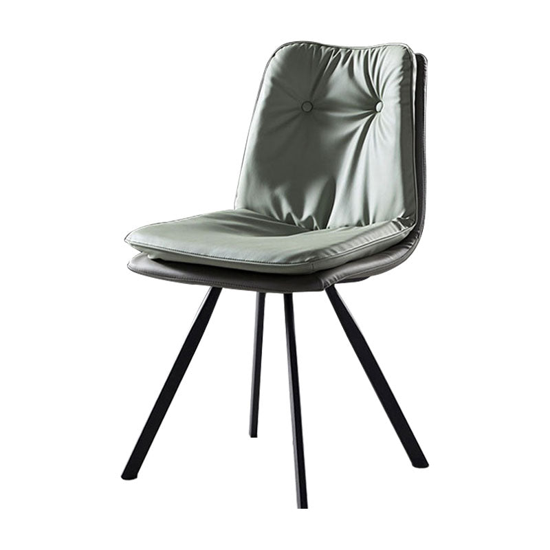 Contemporary Armless Dining Chairs Leather Curved Parsons Side Chair for Brasserie