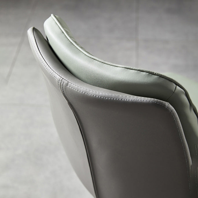 Contemporary Armless Dining Chairs Leather Curved Parsons Side Chair for Brasserie