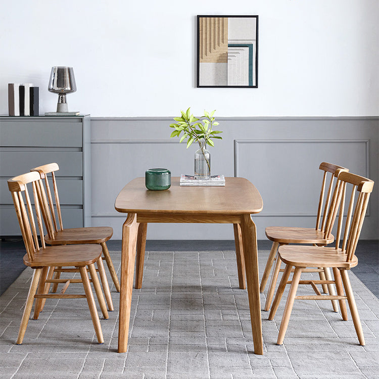 Modern Ash Wood Kitchen Table for Restaurant Rectangle Dining Table with 4 Legs