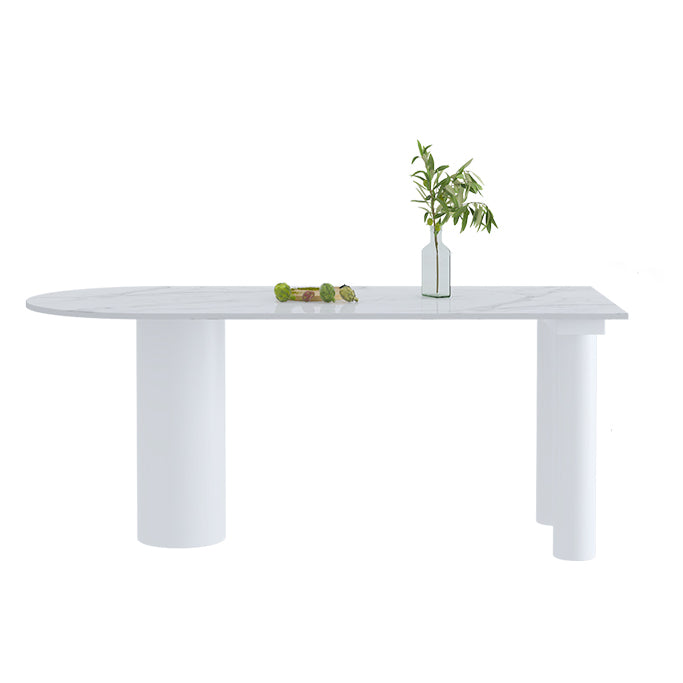 Freeform Sintered Stone White Table Simplicity 3 Legs Table for Home