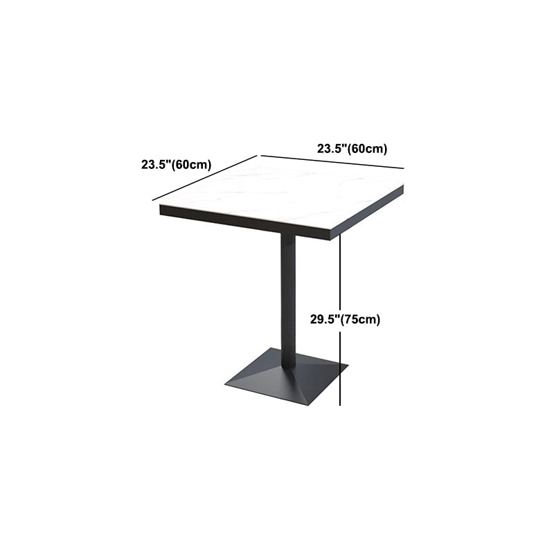Sintered Stone Dining Table Industrial Square Dining Table with Metal Base