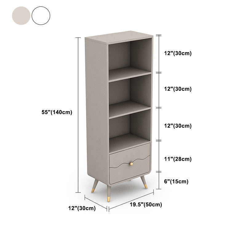 Standard Bookcase Closed Back Solid Engineered Wood Bookshelf for Home