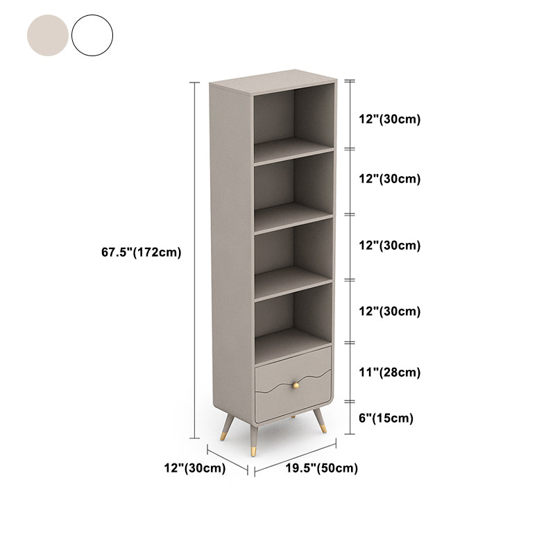 Standard Bookcase Closed Back Solid Engineered Wood Bookshelf for Home