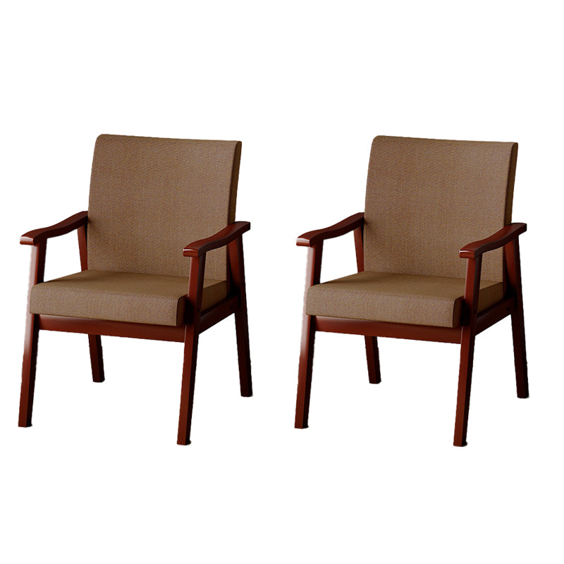 Mid-century Modern Rubberwood Solid Wood Frame Basic Four Leg Accent Armchair