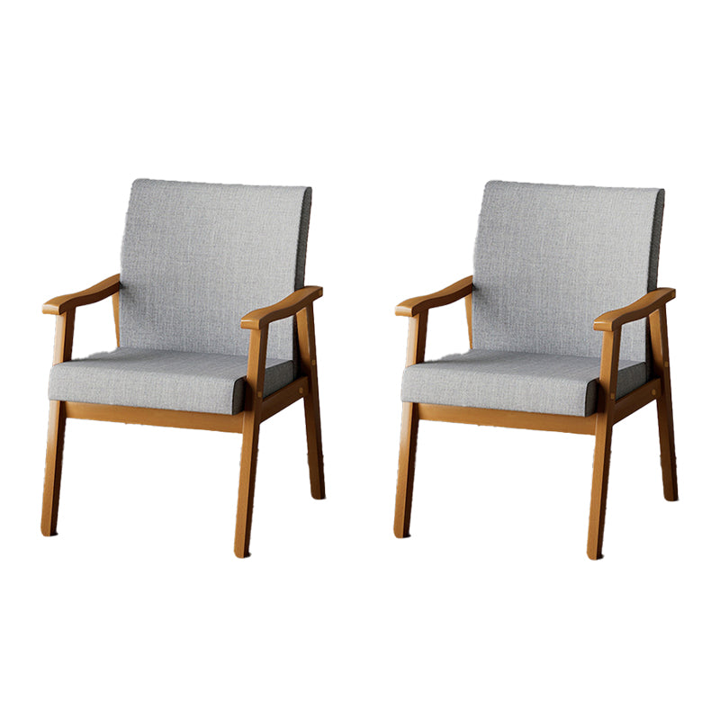 Mid-century Modern Rubberwood Solid Wood Frame Basic Four Leg Accent Armchair